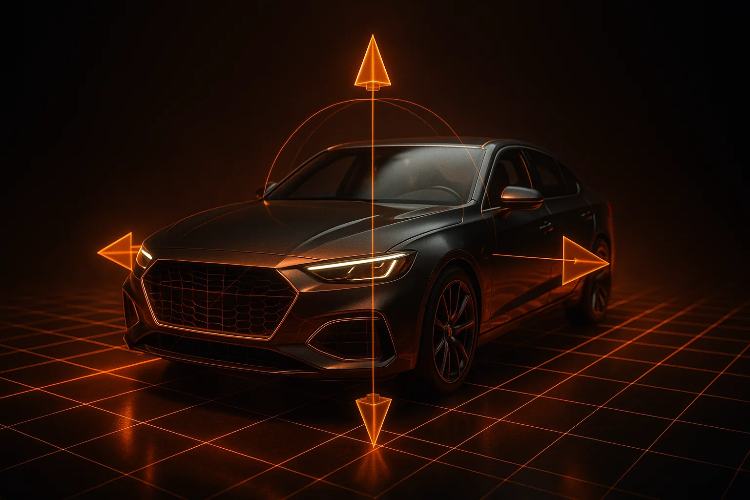 A car model inside a game engine viewport