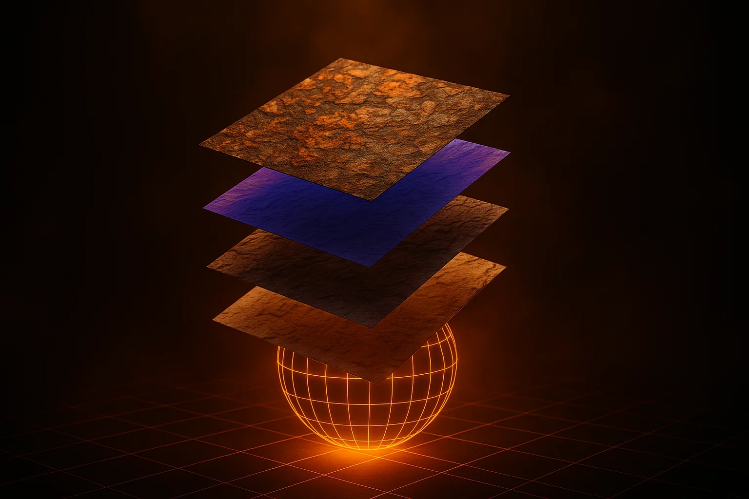 PBR texture maps over a sphere
