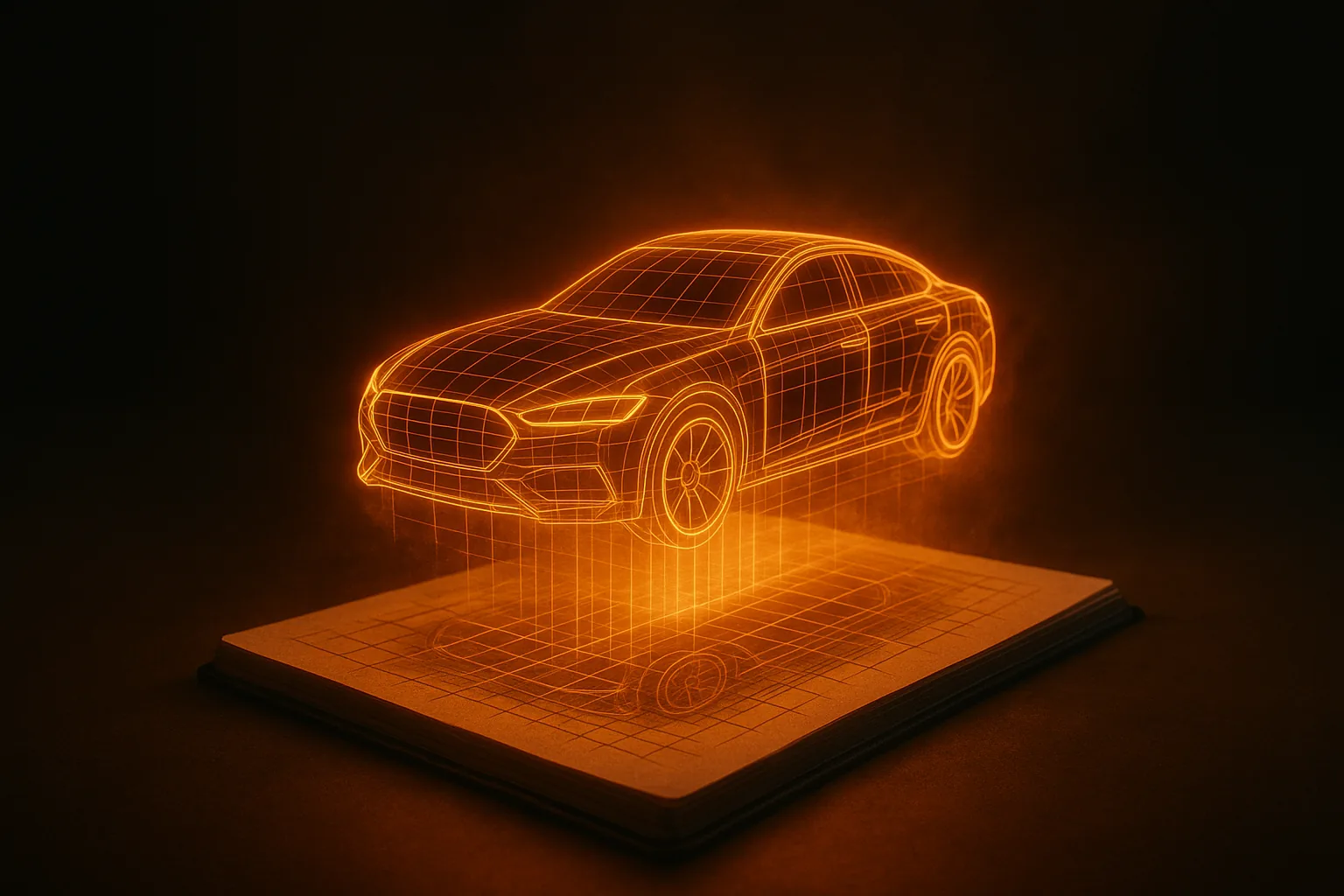 A sketch emitting a 3D wireframe